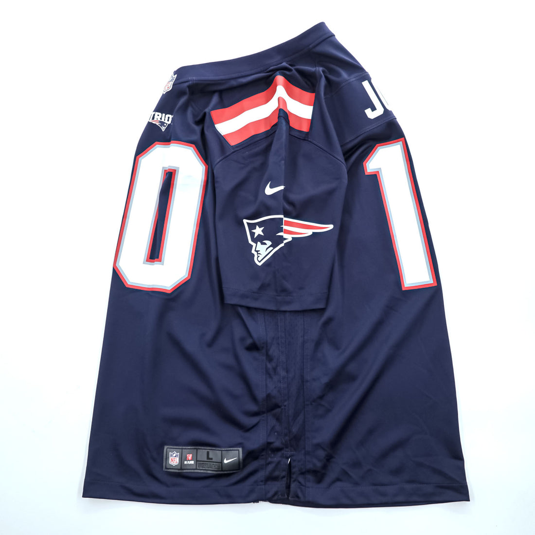 NIKE ゲームシャツ Tシャツ L ネイビー 両面プリント NFL ON FIELD PATRIOTS ナンバリング ユニフォーム