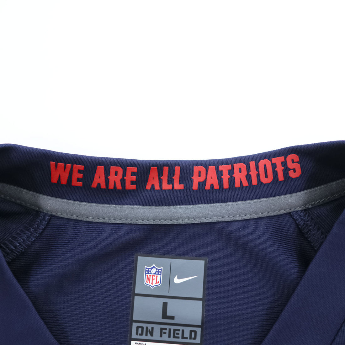 NIKE ゲームシャツ Tシャツ L ネイビー 両面プリント NFL ON FIELD PATRIOTS ナンバリング ユニフォーム