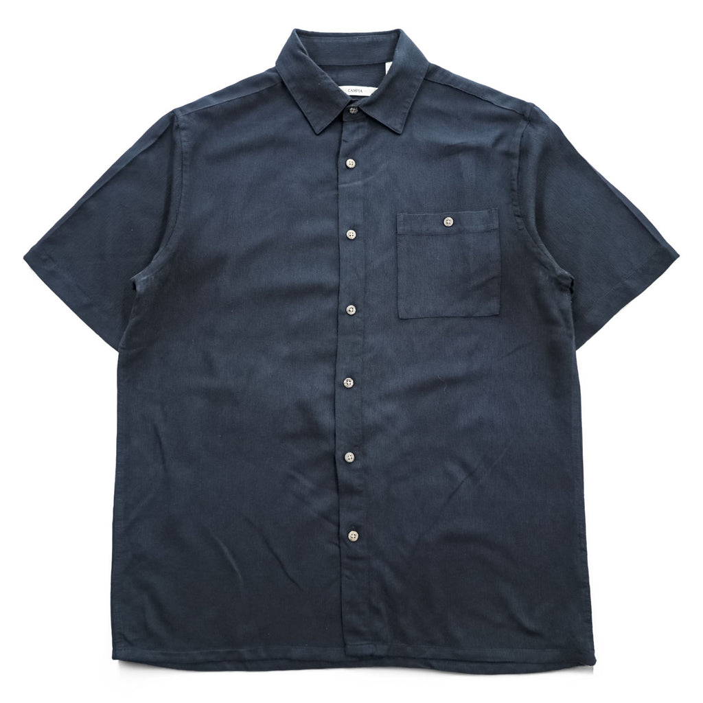 90年代 ヴィンテージ レーヨン 半袖シャツ MODA CAMPIA MODA M ブラック EASY CARE