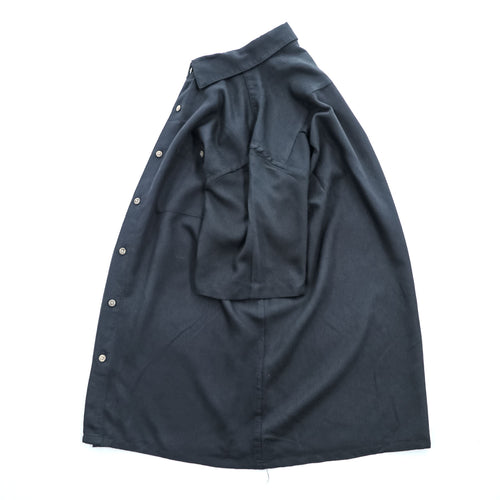 90年代 ヴィンテージ レーヨン 半袖シャツ MODA CAMPIA MODA M ブラック EASY CARE
