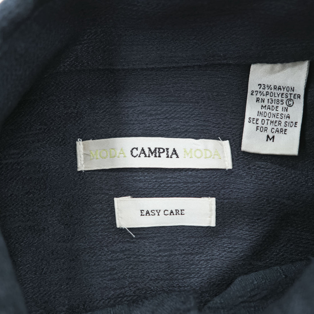 90年代 ヴィンテージ レーヨン 半袖シャツ MODA CAMPIA MODA M ブラック EASY CARE