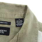 haggar 90年代 ヴィンテージ リネン オープンカラー 半袖シャツ M カーキ グリーン WASHABLE LINEN 開襟 レーヨン 麻