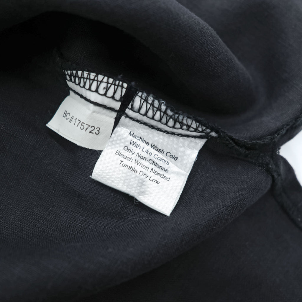 LINEA UOMO リネン100% 半袖シャツ XL ブラック 麻 ボックスシルエット 胸ポケット