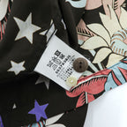 Sun Surf SS33325 Night Blooming Cereus Rayon Hawaiian Aloha Shirt Black Stars Moon Floral Made in Japan M