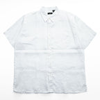 GACHU 100% Linen Short Sleeve Button Up Shirt White Chest Pocket Men’s XL