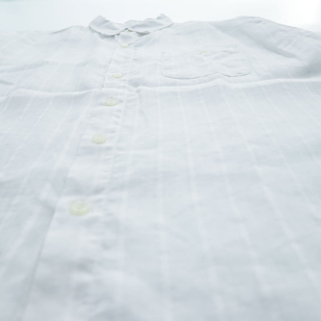 GACHU 100% Linen Short Sleeve Button Up Shirt White Chest Pocket Men’s XL