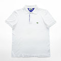 Vintage Lacoste Made in France White Purple Contrast Pique Polo Shirt Crocodile Logo French Lacoste