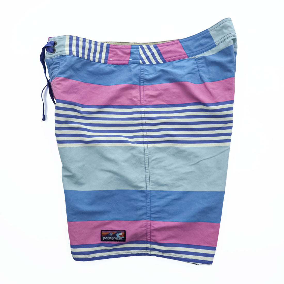 Patagonia Wavefarer Boardshorts 19in 86622 SP20 Fitz Stripe Joya Blue Recycled Nylon Surf Shorts
