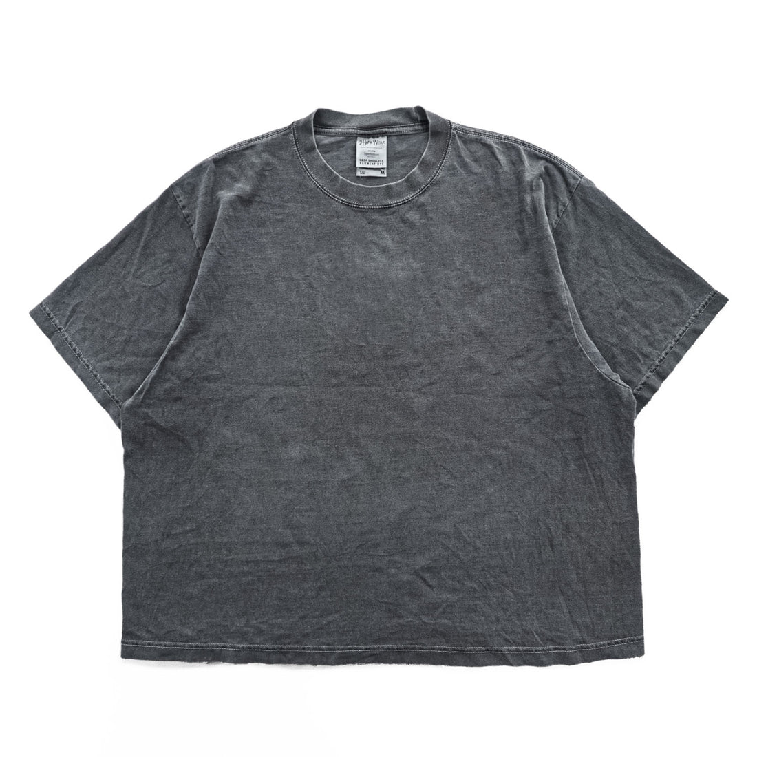 SHAKA Drop Shoulder Garment Dye T-Shirt M, Gray, Vintage Finish, Super Max Heavy Fade