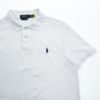 Polo Ralph Lauren Polo Shirt, Size L, White, Small Pony Logo Embroidery, Custom Slim Fit, Piqué Knit