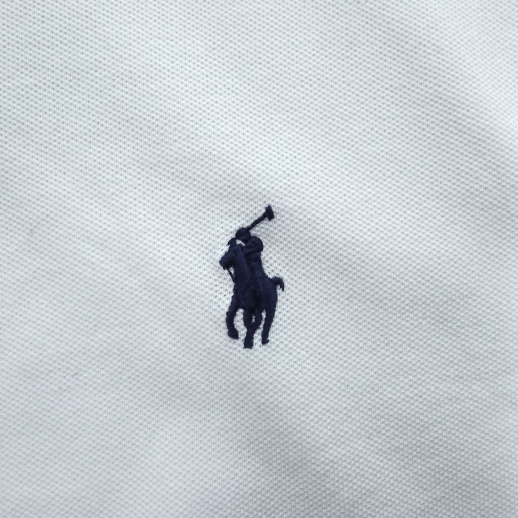 Polo Ralph Lauren Polo Shirt, Size L, White, Small Pony Logo Embroidery, Custom Slim Fit, Piqué Knit