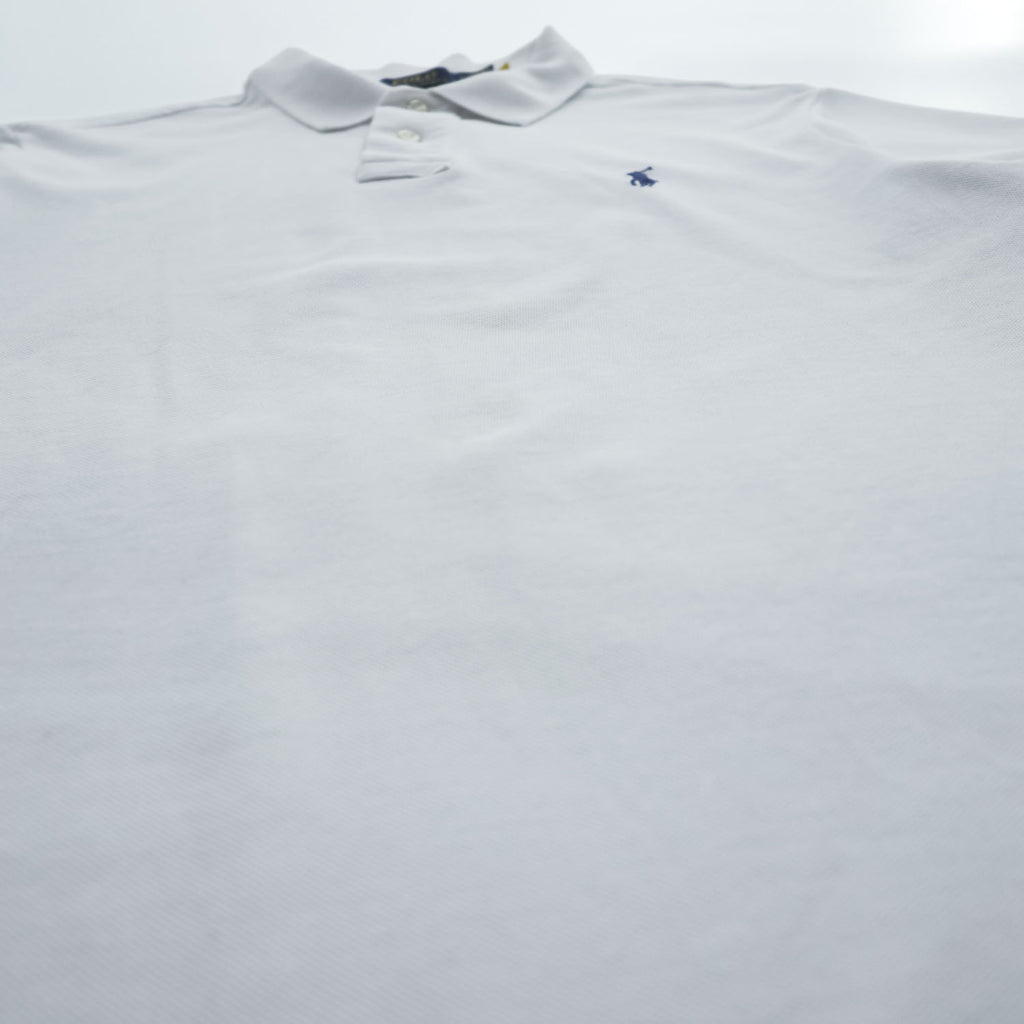 Polo Ralph Lauren Polo Shirt, Size L, White, Small Pony Logo Embroidery, Custom Slim Fit, Piqué Knit