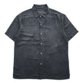 Tommy Bahama 100% Silk Black Tonal Floral Jacquard Short Sleeve Button Up Camp Shirt XL