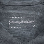 Tommy Bahama 100% Silk Black Tonal Floral Jacquard Short Sleeve Button Up Camp Shirt XL