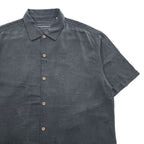 Tommy Bahama 100% Silk Black Tonal Floral Jacquard Short Sleeve Button Up Camp Shirt XL