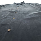 Tommy Bahama 100% Silk Black Tonal Floral Jacquard Short Sleeve Button Up Camp Shirt XL