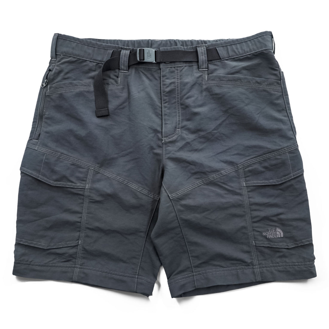 The North Face Paramount Convertible Hiking Cargo Pants Charcoal Gray Zip Off Nylon Belted Men’s L