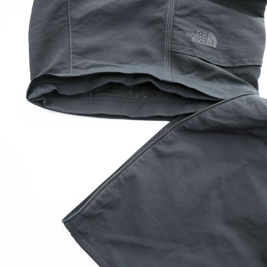 The North Face Paramount Convertible Hiking Cargo Pants Charcoal Gray Zip Off Nylon Belted Men’s L
