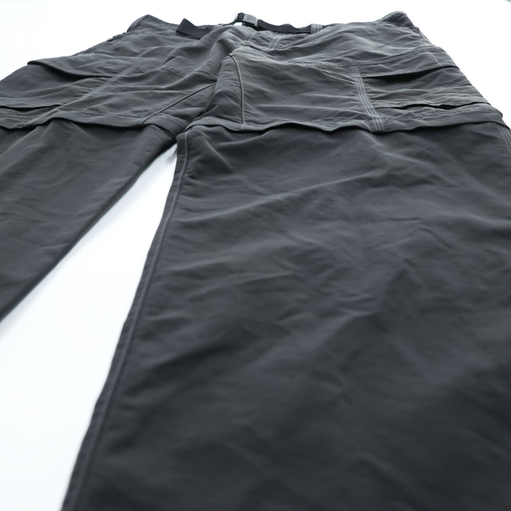 The North Face Paramount Convertible Hiking Cargo Pants Charcoal Gray Zip Off Nylon Belted Men’s L