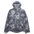 THE NORTH FACE マウンテンパーカー DRYVENT 防水 シェル レインジャケット XS グレー 総柄 ドローコード 透湿 NF00CG0P