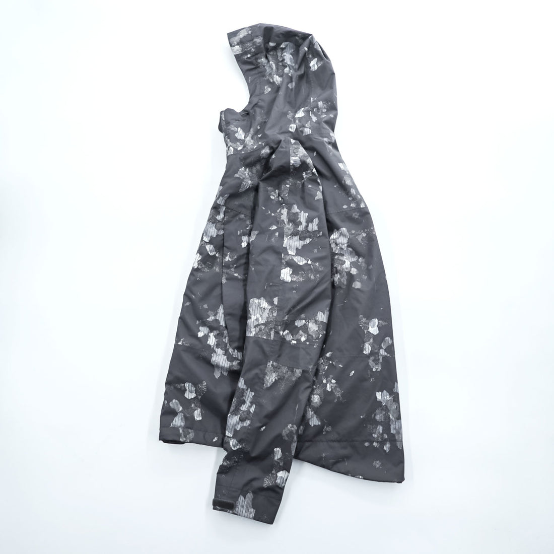 THE NORTH FACE マウンテンパーカー DRYVENT 防水 シェル レインジャケット XS グレー 総柄 ドローコード 透湿 NF00CG0P
