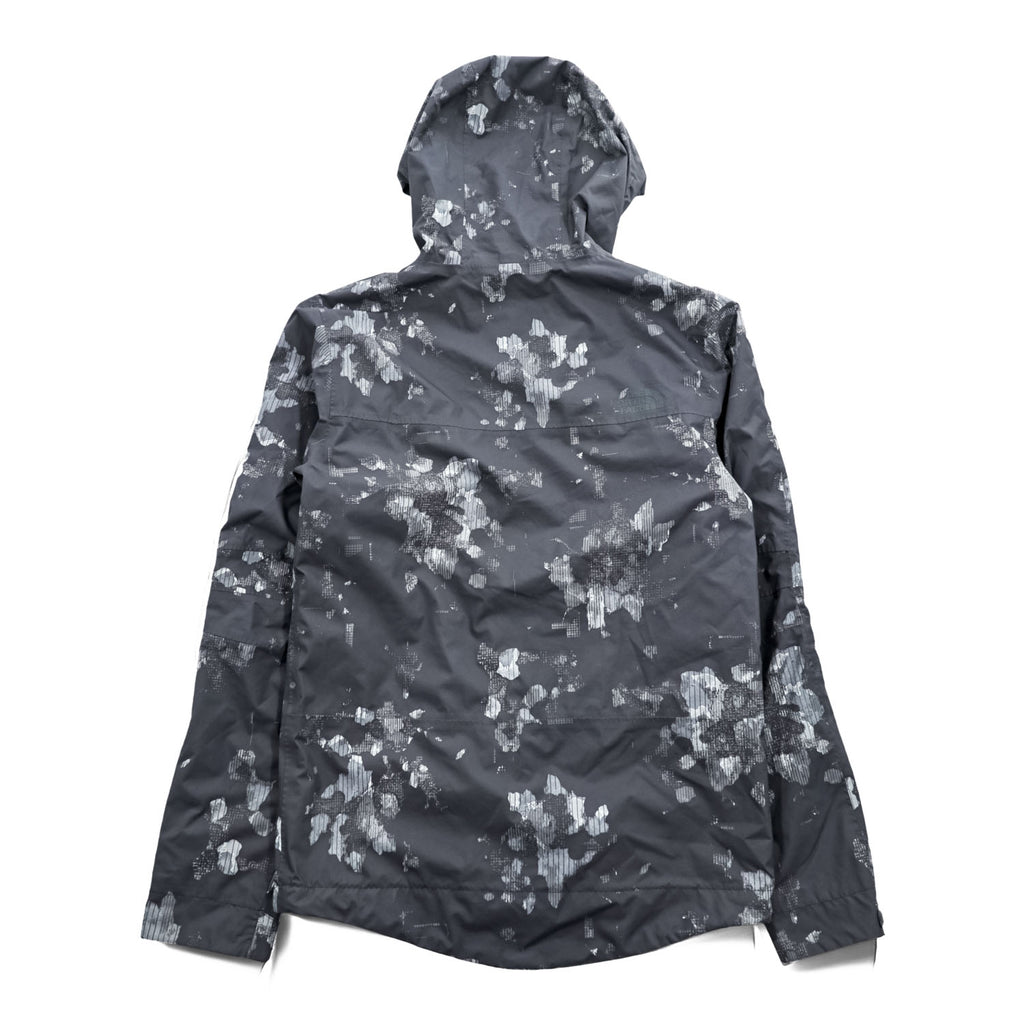 THE NORTH FACE マウンテンパーカー DRYVENT 防水 シェル レインジャケット XS グレー 総柄 ドローコード 透湿 NF00CG0P