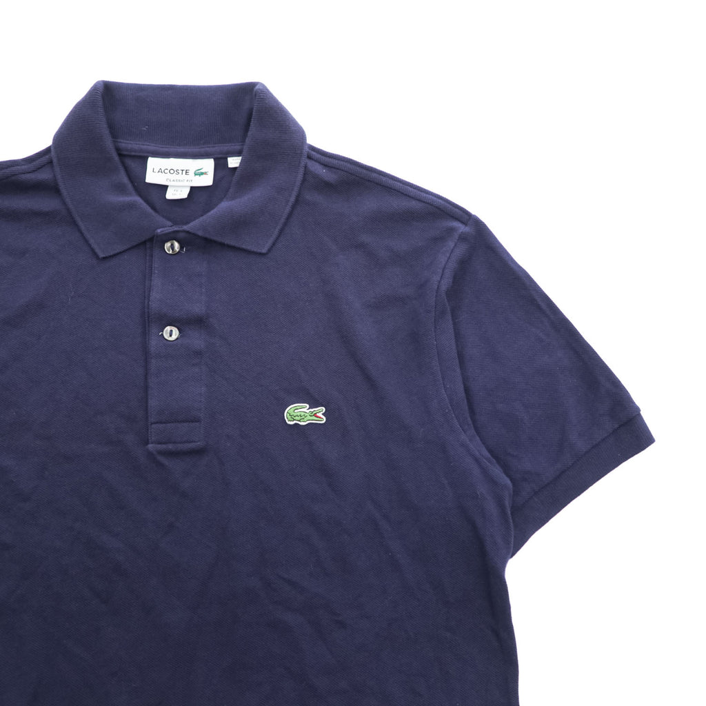 LACOSTE ポロシャツ M ネイビー ワンポイントロゴ CLASSIC FIT 鹿の子 FA10615