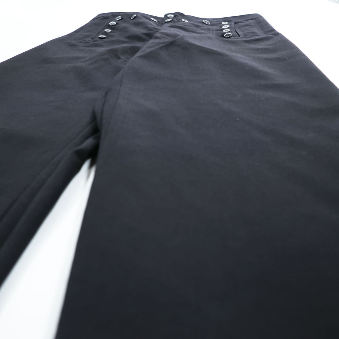 US NAVY 90年代 米軍 ヴィンテージ ミリタリー セーラーパンツ L ブラック ギャバジン ワイド 13ボタン OMEGA APPAREL 8405-01-076-6032