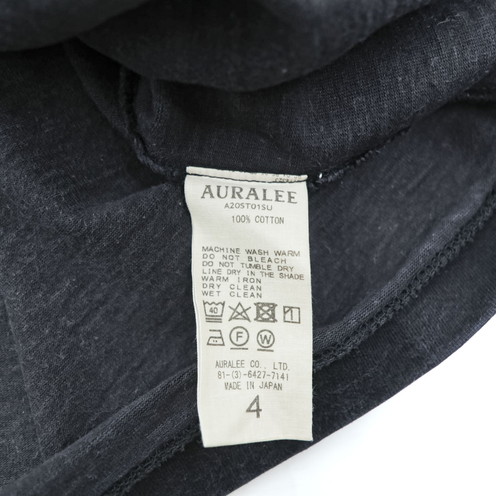 AURALEE 日本製 スタンドアップ Tシャツ L ブラック STAND UP TEE A20ST01SU