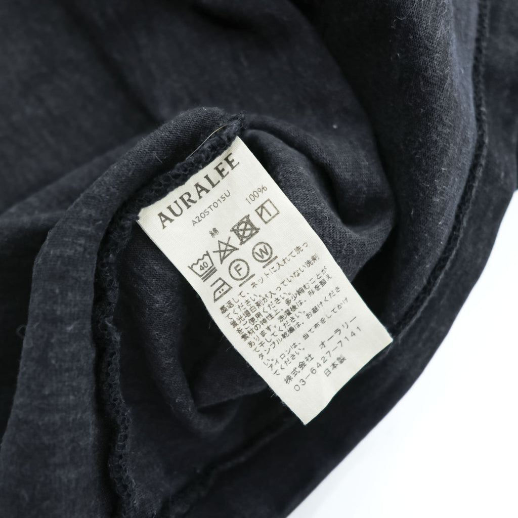 AURALEE 日本製 スタンドアップ Tシャツ L ブラック STAND UP TEE A20ST01SU