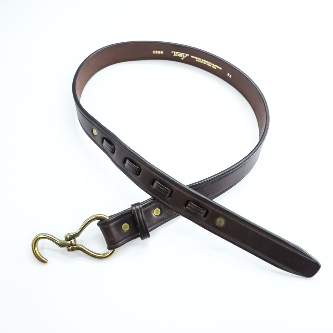 TORY LEATHER レザー フーフピック ベルト 34インチ ブラウン HOOF PICK BELT 真鍮 フック 2260 USA製