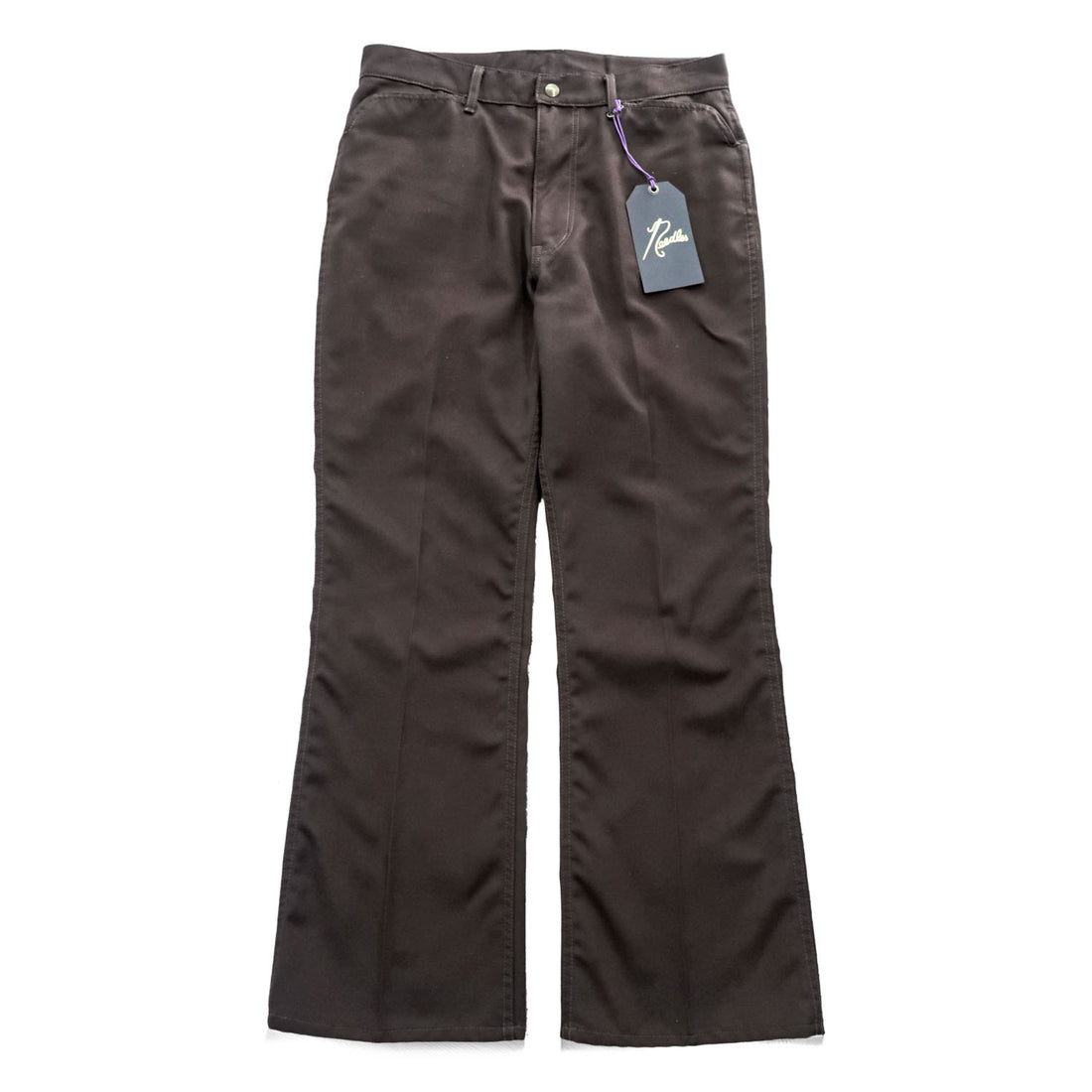 Needles 日本製 ブーツカット スラックス パンツ BOOT-CUT JEAN フレア S ブラウン POLY TWILL DI110 未使用品