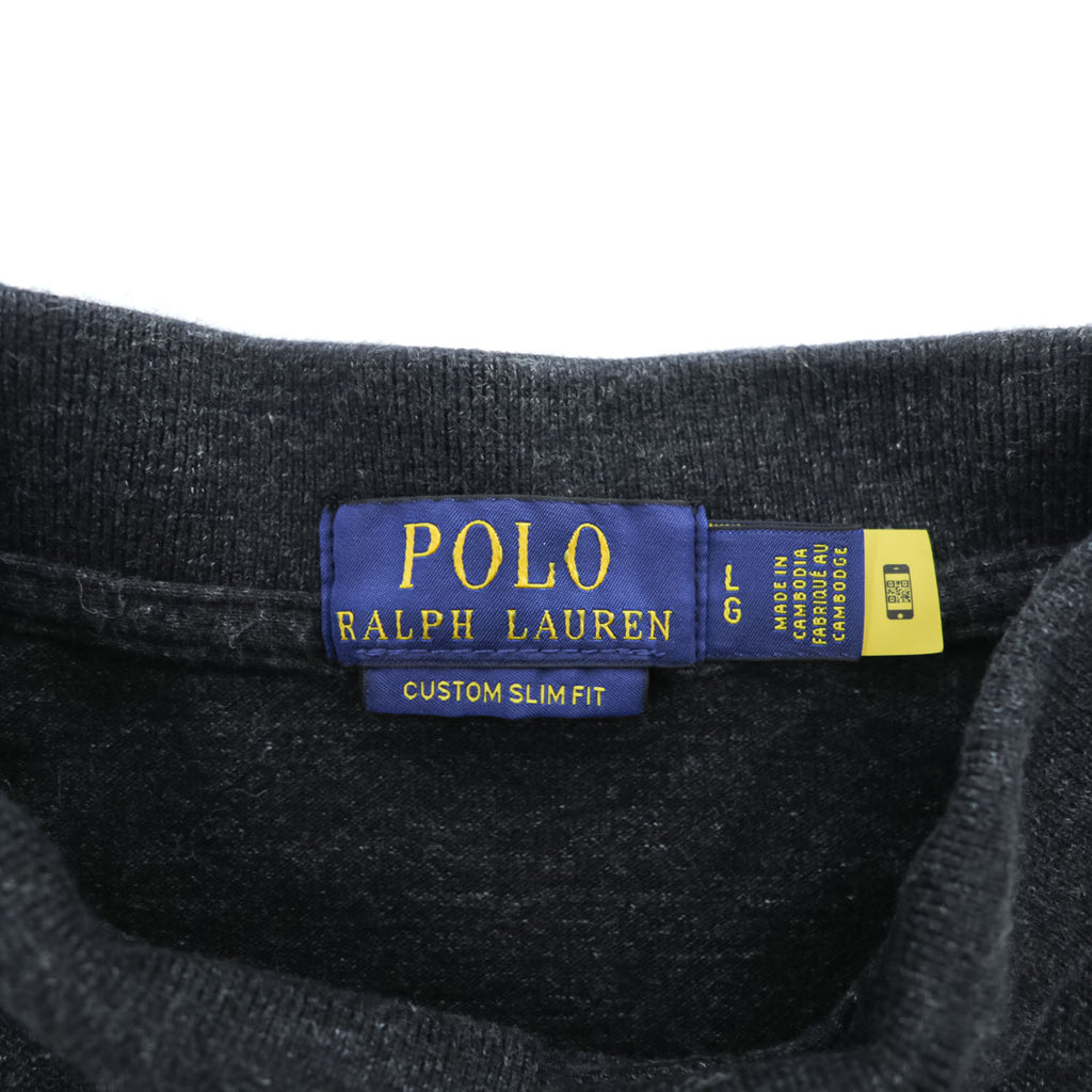 Polo Ralph Lauren ポロシャツ L グレー スモールポニー ロゴ 刺繍 CUSTOM SLIM FIT