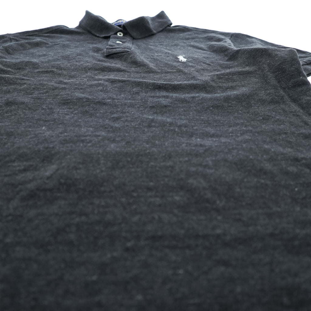 Polo Ralph Lauren ポロシャツ L グレー スモールポニー ロゴ 刺繍 CUSTOM SLIM FIT
