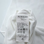 AURALEE 日本製 シームレス 五分袖 Tシャツ SEAMLESS CREW NECK HALF SLEEVE TEE 4 ホワイト A7ST03ST