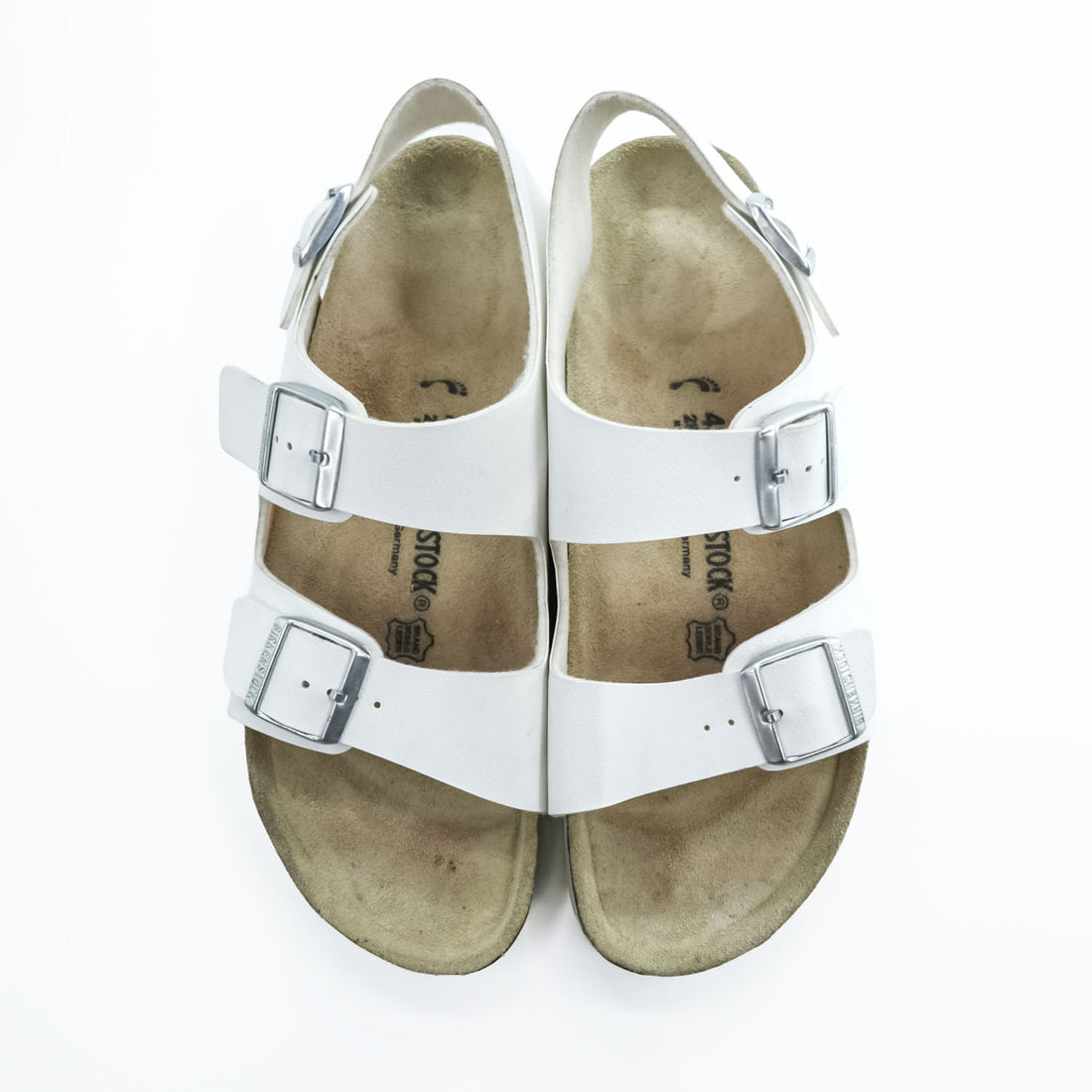 BIRKENSTOCK ミラノ MILANO バックストラップ サンダル 28cm ホワイト コルクフットベッド ドイツ製