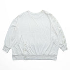 Ground Y (Yohji Yamamoto) サイドボタン 長袖カットソー リブ袖 スウェット ホワイト GI-T10-040 日本製