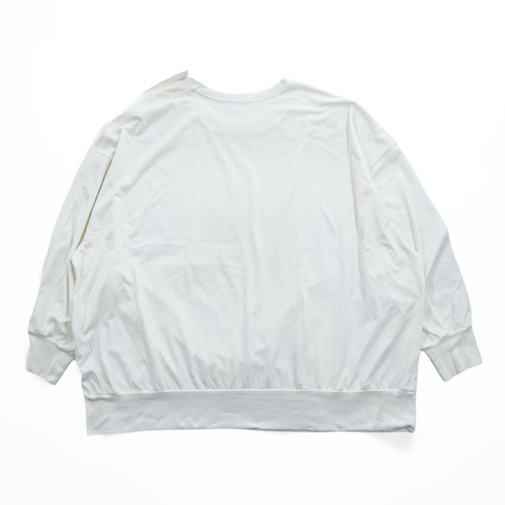 Ground Y (Yohji Yamamoto) サイドボタン 長袖カットソー リブ袖 スウェット ホワイト GI-T10-040 日本製