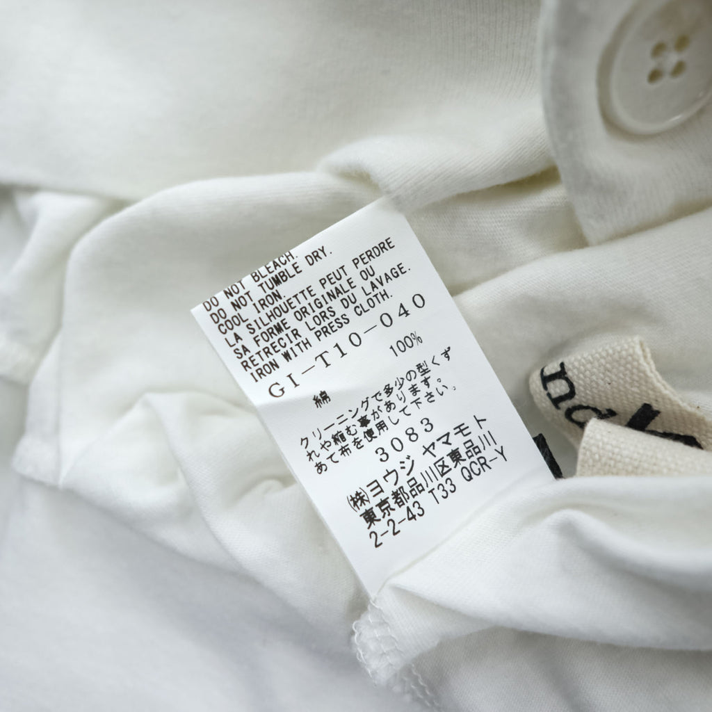 Ground Y (Yohji Yamamoto) サイドボタン 長袖カットソー リブ袖 スウェット ホワイト GI-T10-040 日本製