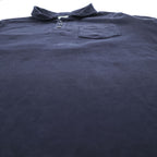BURGUS PLUS 日本製 ショールカラー ポロシャツ M ネイビー Shawl Collar Polo Shirt ヘチマ襟 アンカーボタン マリン HINOYA HBP-011