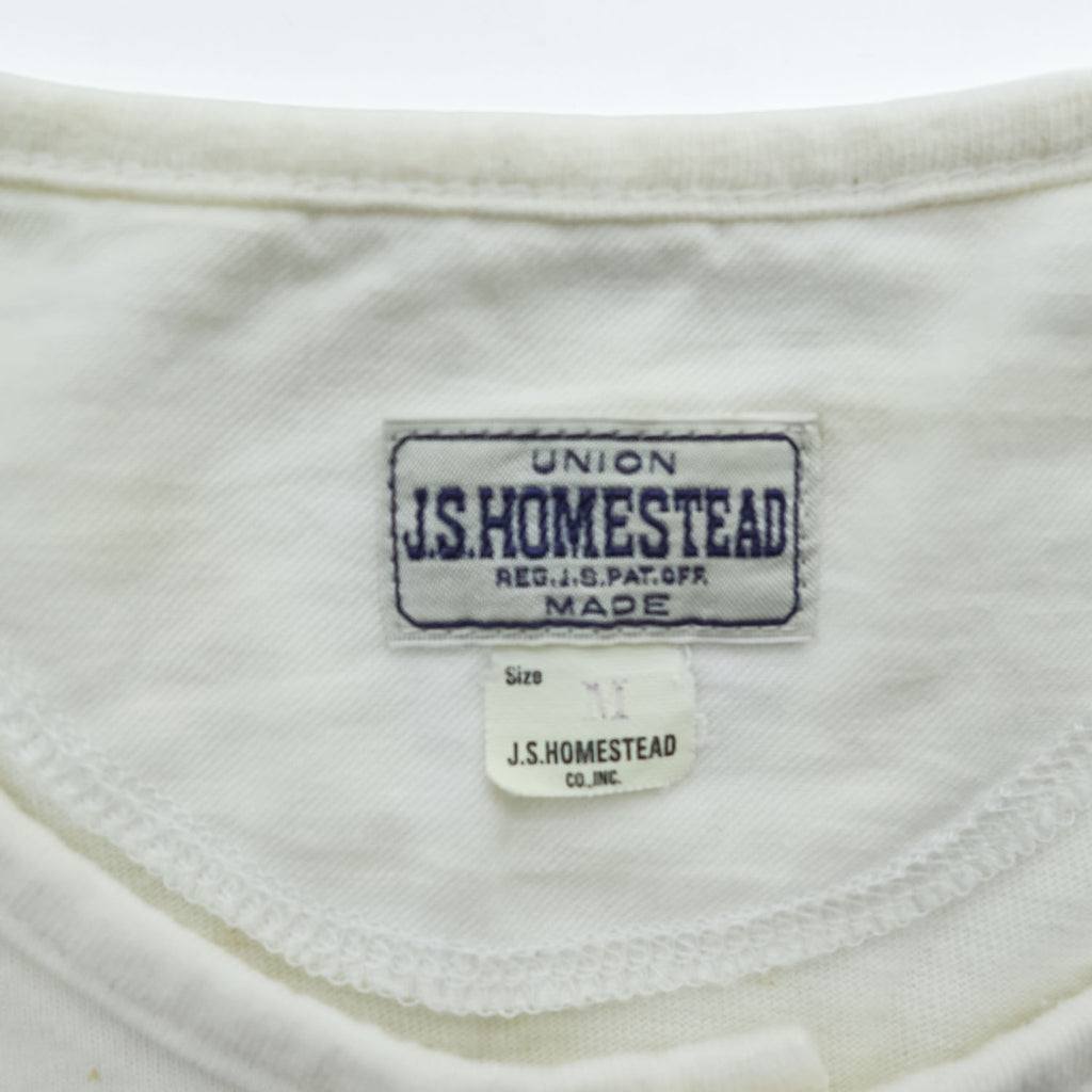 J.S HOMESTEAD ( JOURNAL STANDARD ) 日本製 ヘンリーネック ルーズシルエット ネップ Tシャツ M ホワイト UNION MADE 21-071-470-1570-2-0