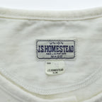 J.S HOMESTEAD ( JOURNAL STANDARD ) 日本製 ヘンリーネック ルーズシルエット ネップ Tシャツ M ホワイト UNION MADE 21-071-470-1570-2-0