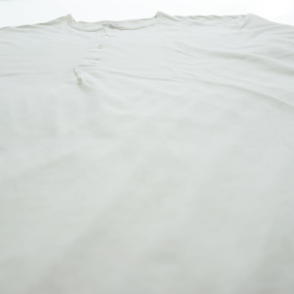 J.S HOMESTEAD ( JOURNAL STANDARD ) 日本製 ヘンリーネック ルーズシルエット ネップ Tシャツ M ホワイト UNION MADE 21-071-470-1570-2-0