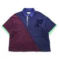 FACETASM 日本製 BEAMS別注 ワイド 切替 ポロシャツ SWITCHED POLO SHIRT L ネイビー ワッペン RBS-TEE-M01