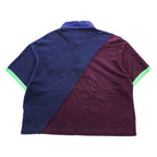 FACETASM 日本製 BEAMS別注 ワイド 切替 ポロシャツ SWITCHED POLO SHIRT L ネイビー ワッペン RBS-TEE-M01