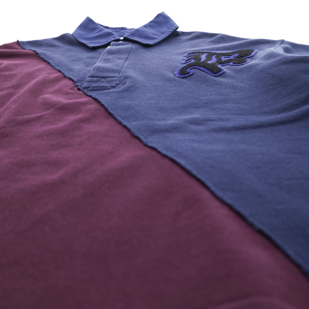 FACETASM 日本製 BEAMS別注 ワイド 切替 ポロシャツ SWITCHED POLO SHIRT L ネイビー ワッペン RBS-TEE-M01