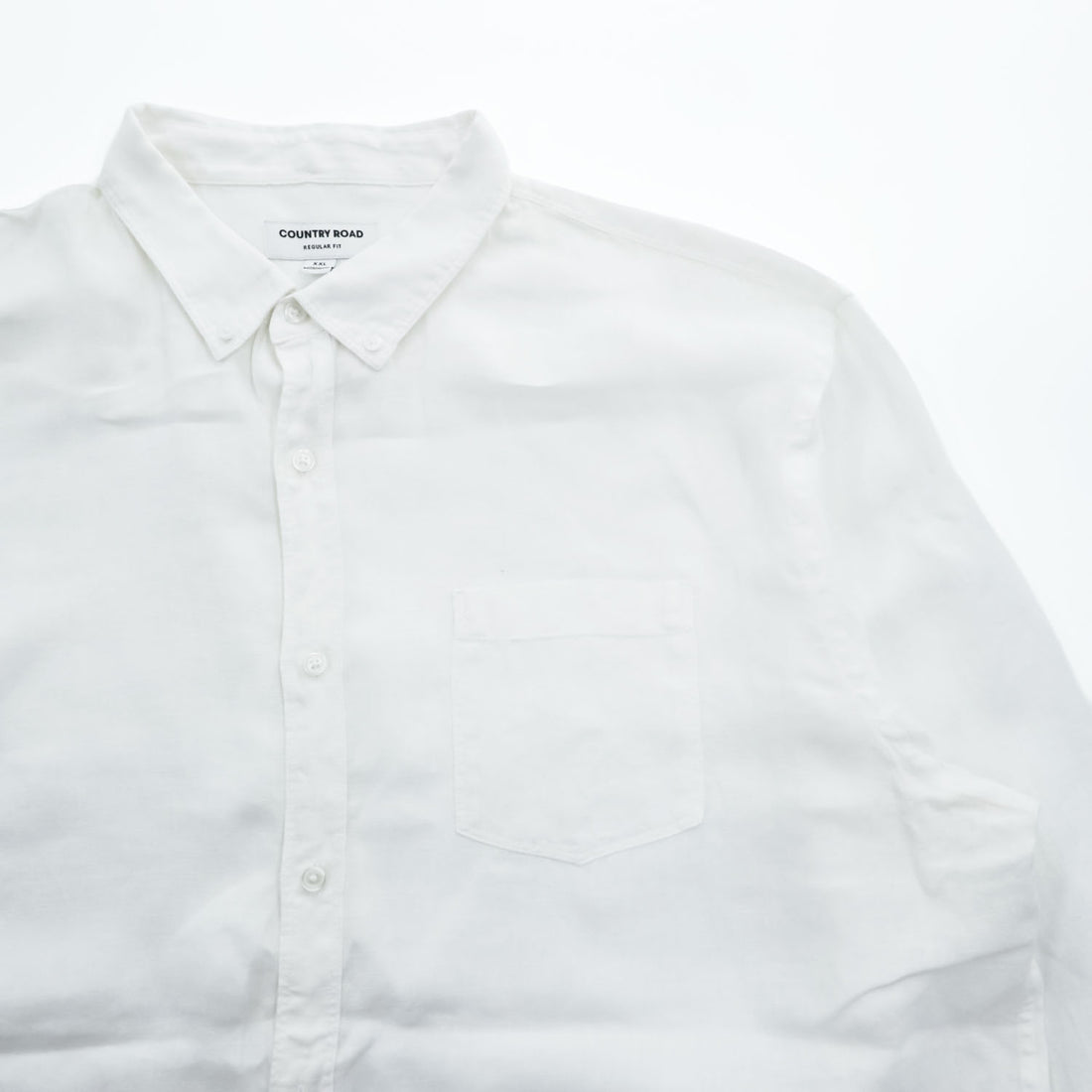 COUNTRY ROAD アイリッシュリネン 長袖シャツ XXL ホワイト 麻 ビッグサイズ REGULAR FIT ボタンダウン