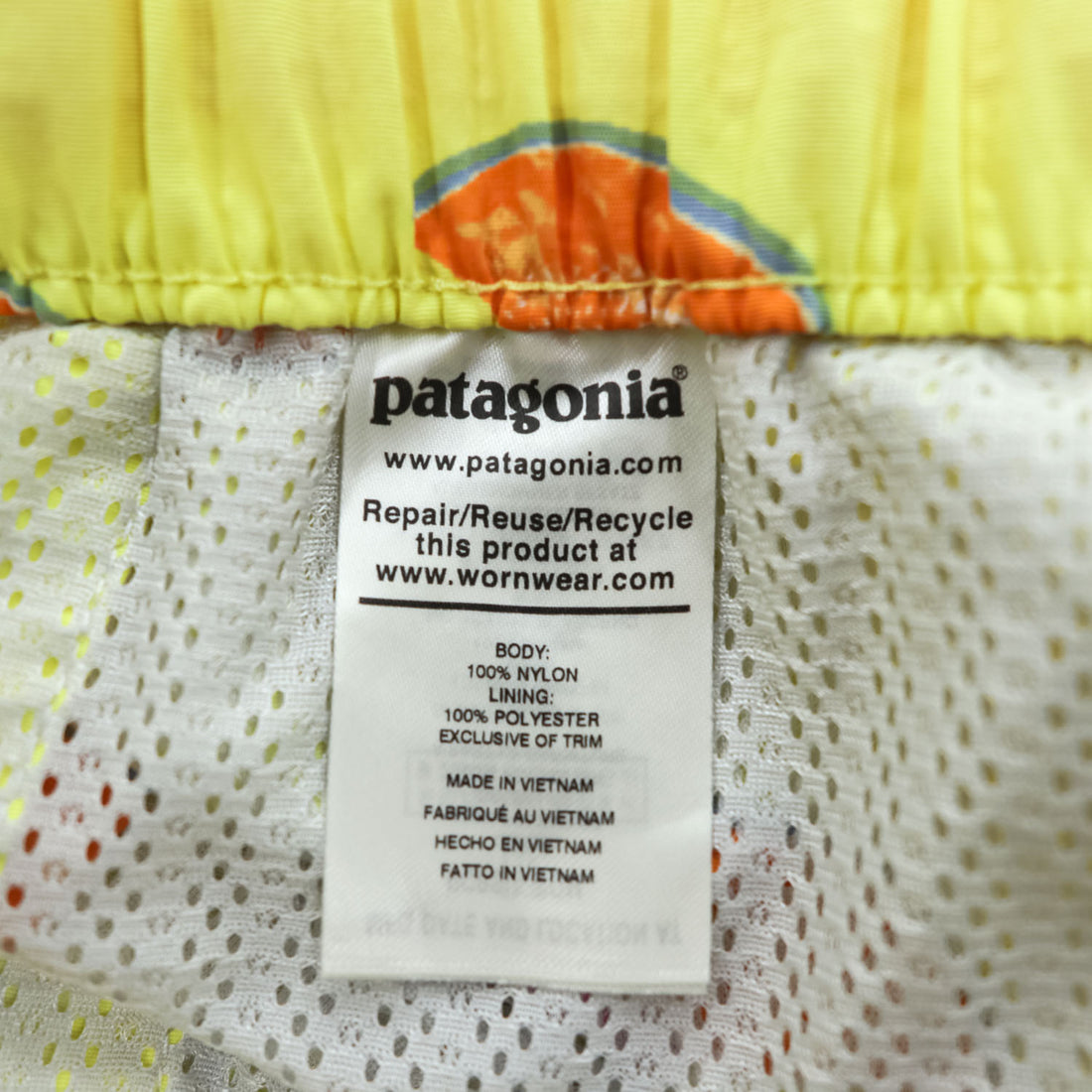 Patagonia バギーズ ショーツ 2.5インチ Baggies Shorts ナイロン ショートパンツ M イエロー 総柄 57043