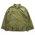 Eddie Bauer マウンテンパーカー レインジャケット L グリーン 防水 ドローコード フード着脱式 ダブルジップ WEATHER EDGE 102