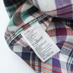 Tommy Bahama リネン100% 長袖 シャツ L マドラスチェック 麻 マルチカラー インド製